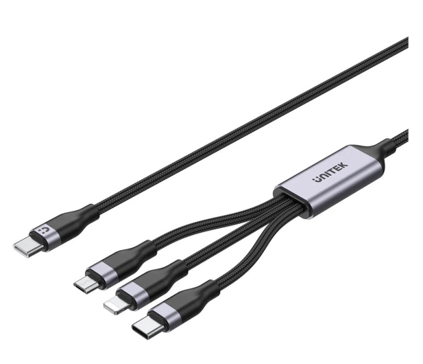 UNITEK przewód ładujący USB 3 w 1 czarny C14101AGY01-1.5M - 1455223 - zdjęcie 2